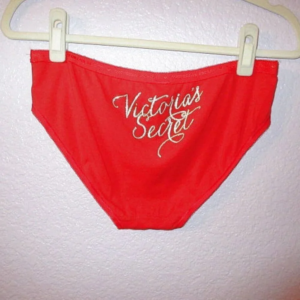 Victoria's Secret Hipster Panty Size XL Embroidered Glitter Holiday Cotton